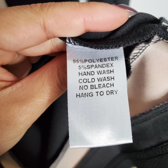 ENTRY • Babe Society Black Nude Patience Two Toned Mini Dress Sz L - Picture 7 of 8